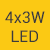 4x3W LED